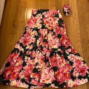 Zara Flower Floral Maxi Skirt